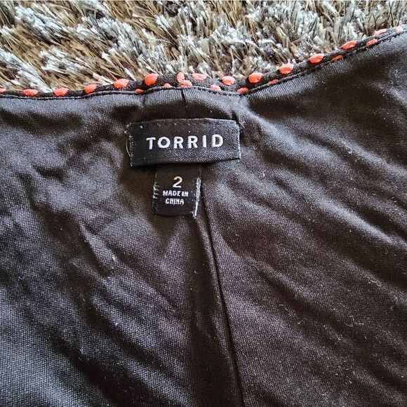 Women's Torrid Coral Black Polka Dot Swing Dress Size 2X - Picture 4 of 9